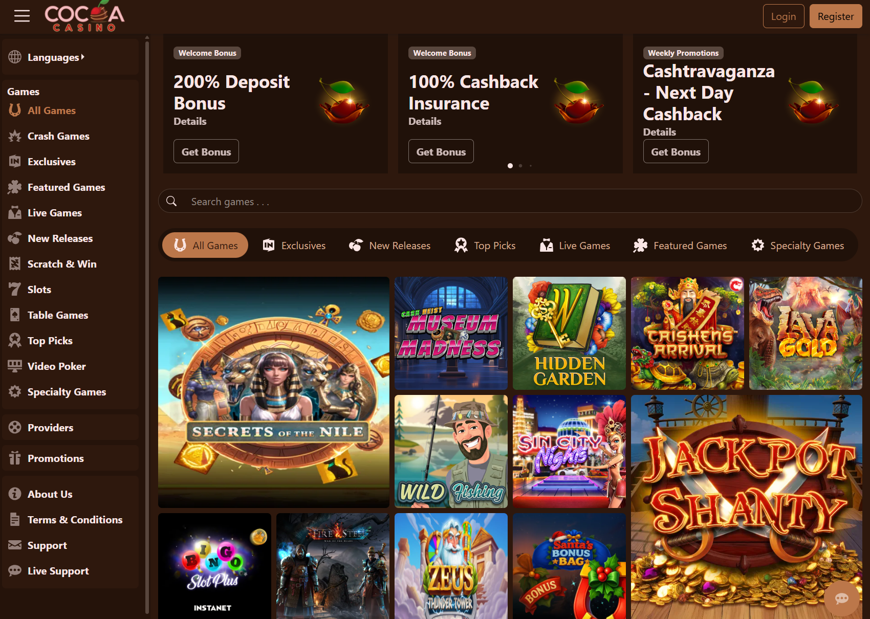 Cocoa Casino on mobile